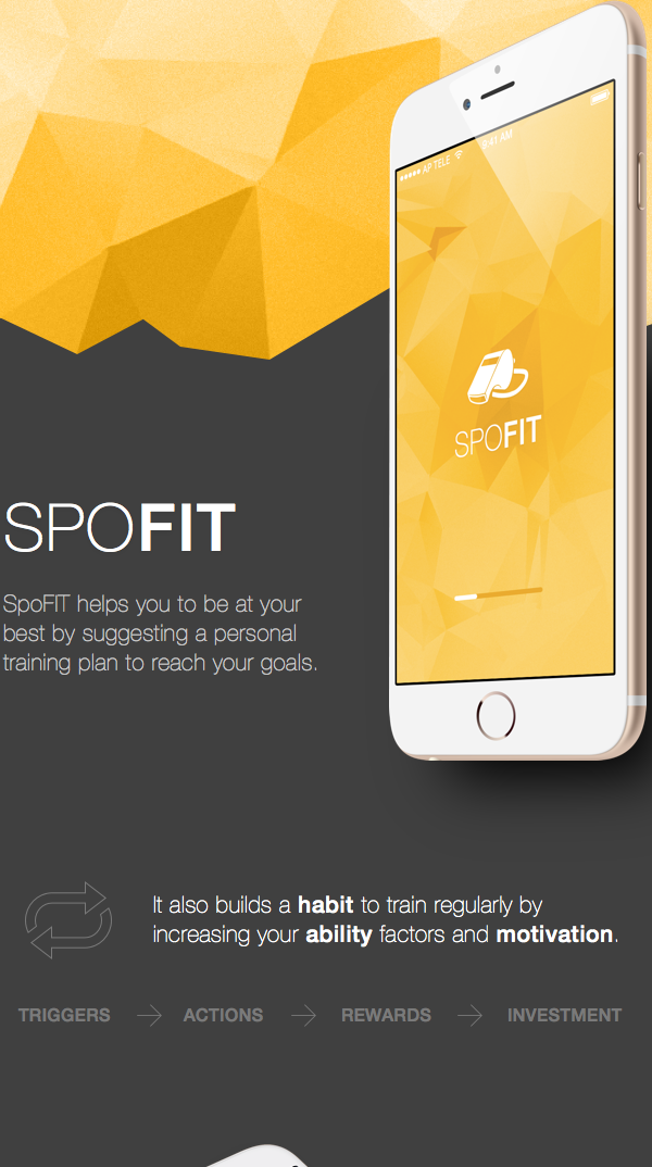 mobile fitness sport ios clean orange gif animated transitions gym training
