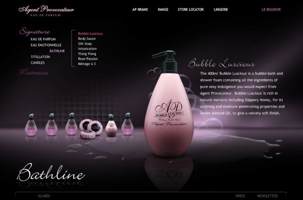 agent provocateur parfum web site photomontage banner Pad's newsletter