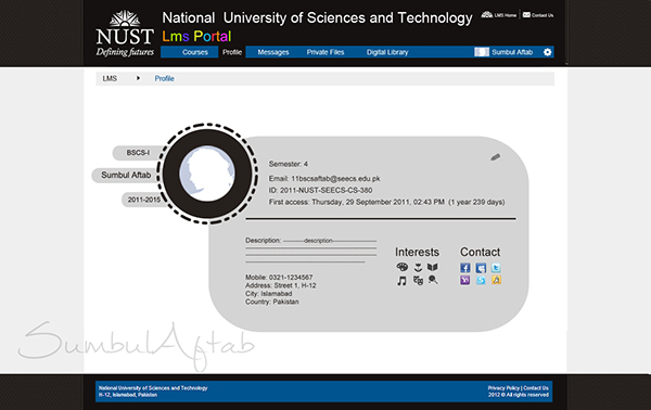 NUST LMS Portal Website layout- Semester Project