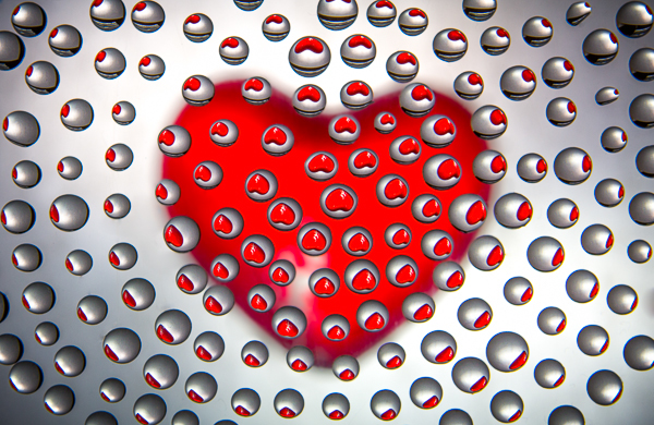Water Drops glass heart heart