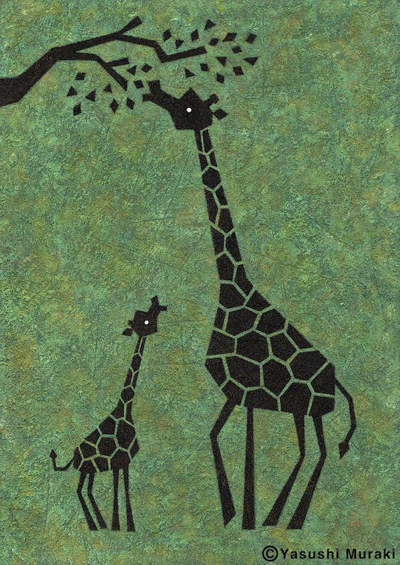 Cat giraffe dolphin art ILLUSTRATION  texture Picture book kids book Acrylic paint animal