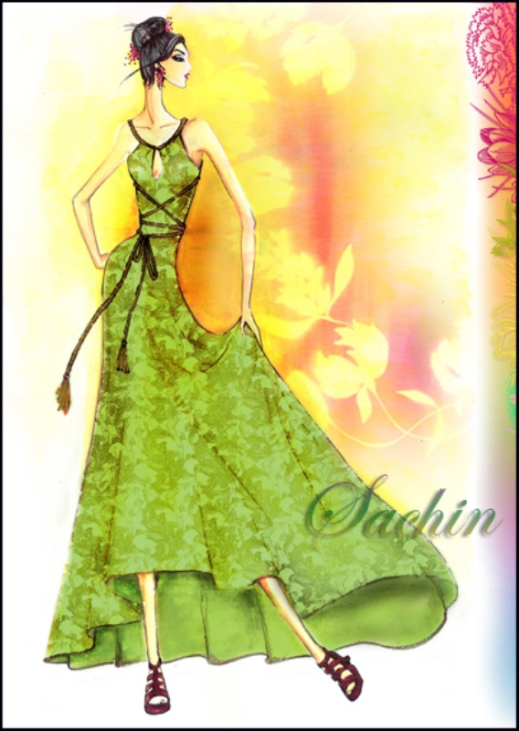 fashion illustraion Sachin Garg  fashion art fashion drawing  sachinkgarg Fashion Designer portfolio beautiful girl Digital Illustrations
