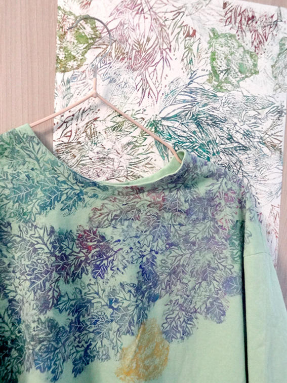 botanical linocut pattern plants print Shopper линогравюра печать Флора шоппер