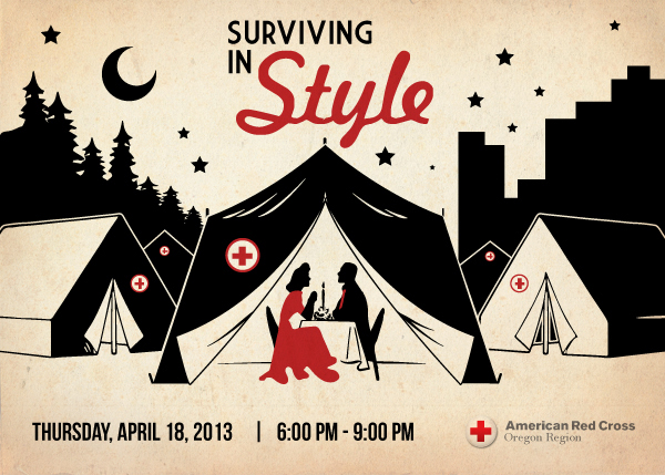 enrich design camping  emergency  red cross Portland tent Retro survival