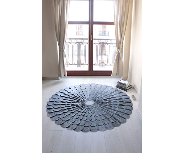 textile felt product furniture carpet Rug hand made Ethnic etnic round circle composition Interior dywan kuklik