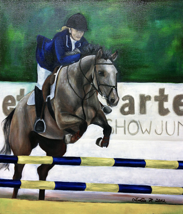 portrait Oil Painting  Show jumping