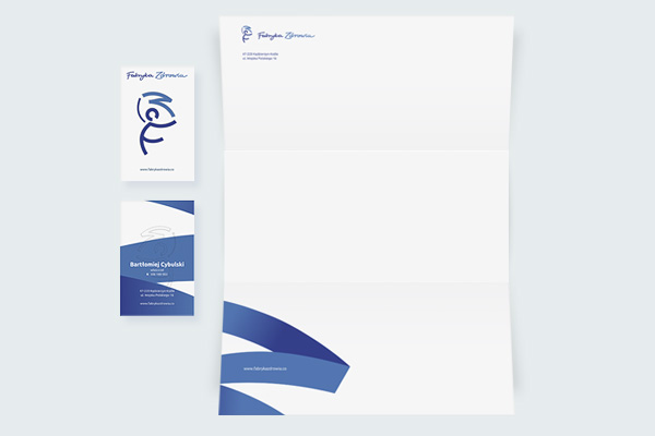 brandglow Health factory logo Logotype Stationery Website Layout business card fabryka zdrowia Signage oznakowanie