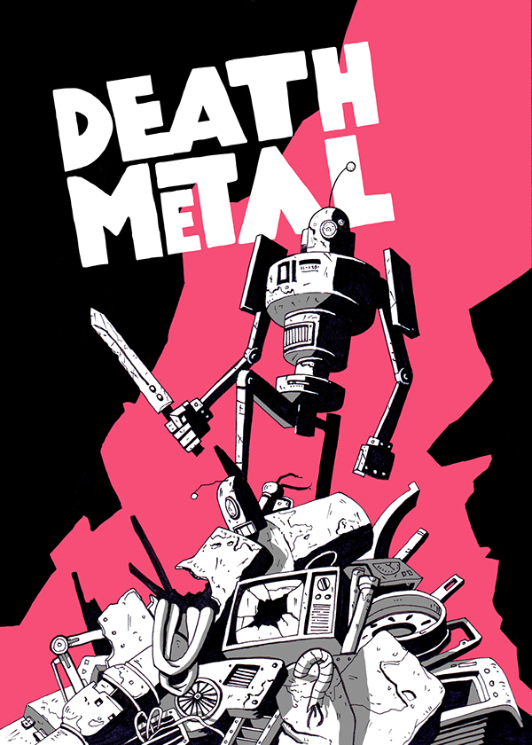 robots death metal ink