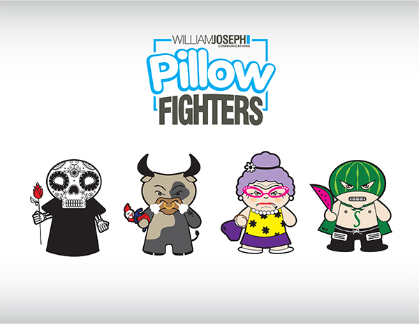 Pillow Fighters Vector Illustration character illustration Event Design Las Vegas saskatoon calgary day of the dea