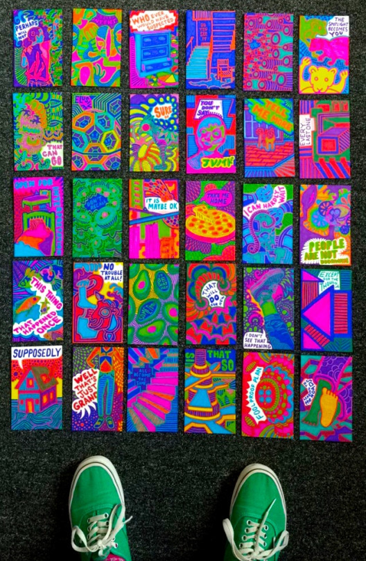 psychedelic sharpie trading cards YTBzine