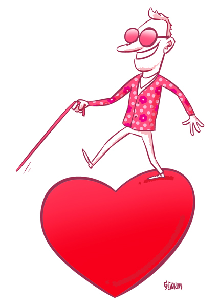 Love blindness heart stick valentine glasses cartoon Gatis Sluka flower suite