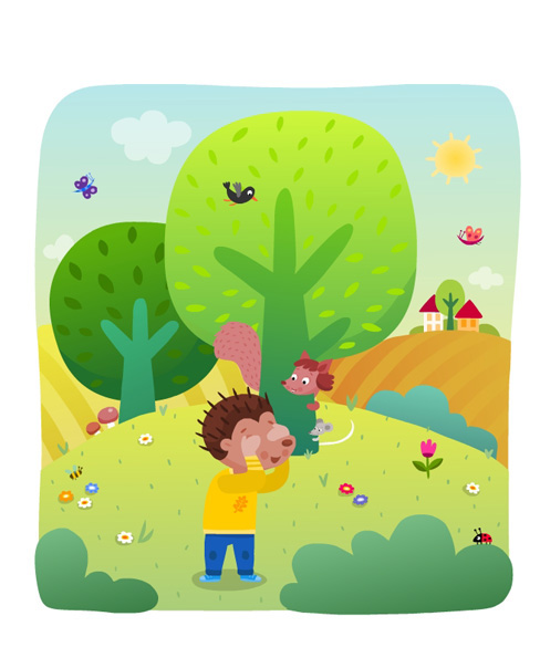 ILLUSTRATION  kids children book Education digital cute hedghog kidlit Preschool