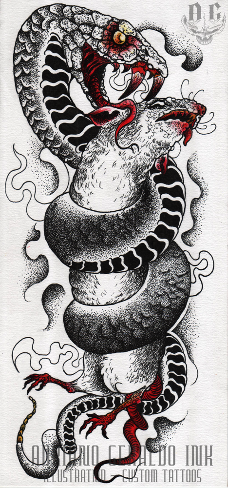 tattoo snake mouse tattoodesign   dark