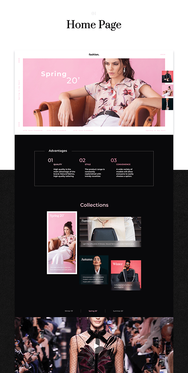 Website for the fashion brand