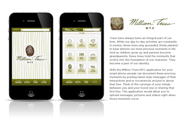 million tree nyc nyc trees social network iphone ap AP Mobile Ap mobile identity memories post