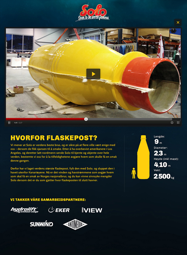 apt icons solo campaign yellow bottle gopro norway Ocean Atlantic Ocean soda orange adventure handcrafted Web
