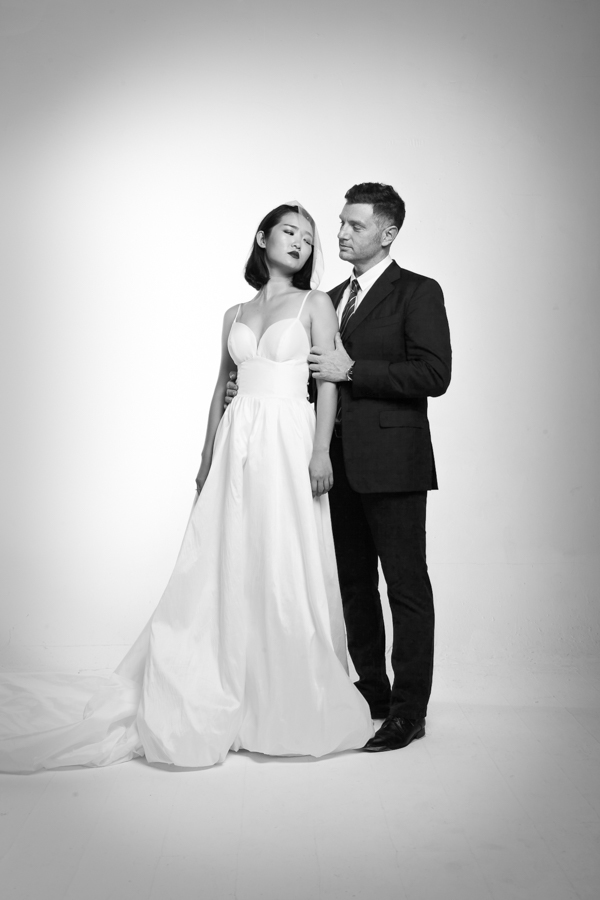 marriage couple black and white