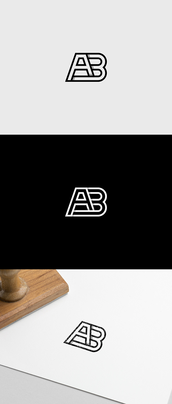 Initial Letter AB Logo