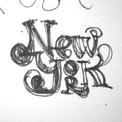 Calligraphy   poster lettering type New York city font