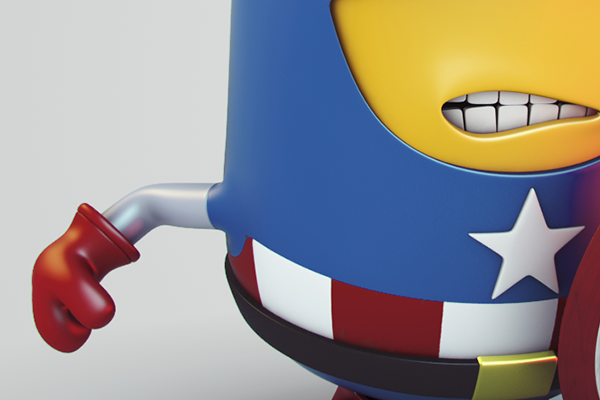 captain america minion despicable me 3D Character highpoly shield