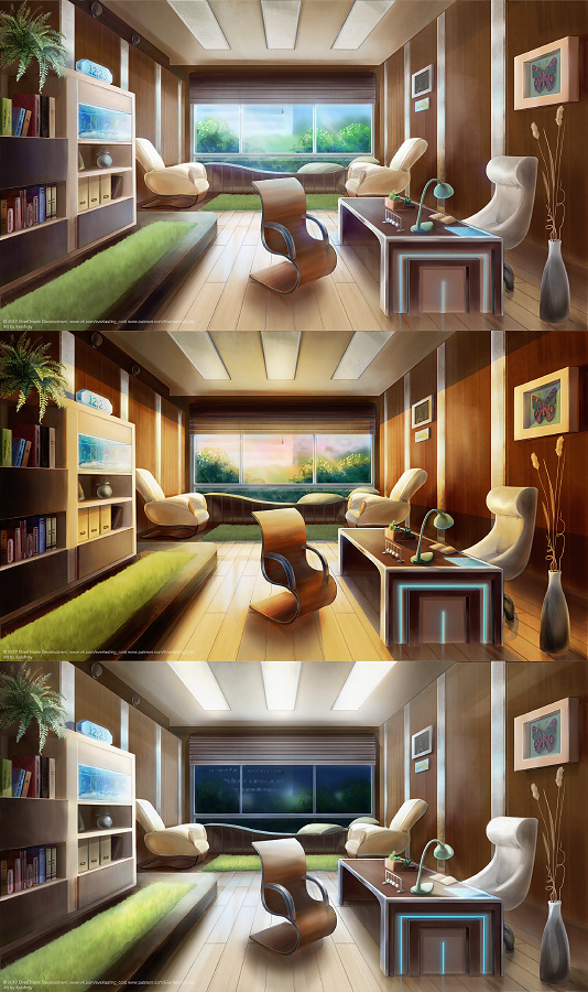 novel indoor room shading anime art videogame background