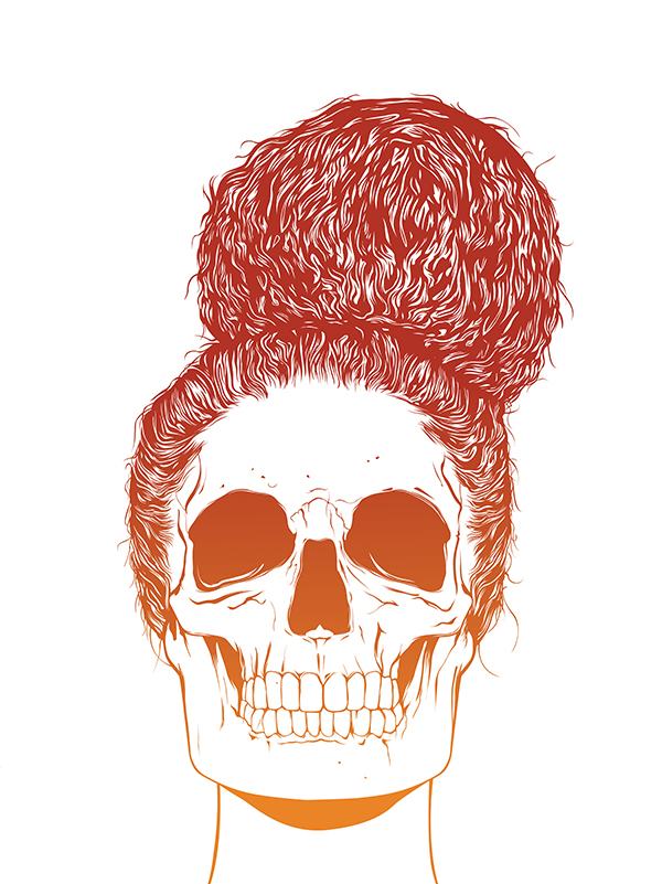 gaksdesigns gaks designs skull girls Illustrator vector skull vector art design gaks gerrel saunders Intuos hair