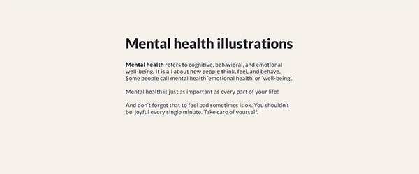 A collection of mental health support illustrations.