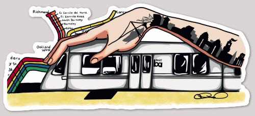 Bart bay area Digital Art  Illustrator oakland stickers trains