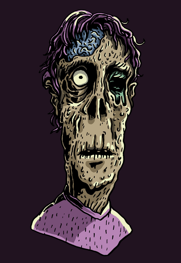 zombies gatotonto zombis zombi zombie inking Full Color t-shirt t-shit printing impresión de camisetas