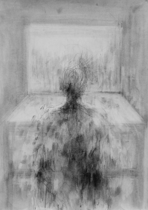 Foundation Year charcoal lithographic crayon