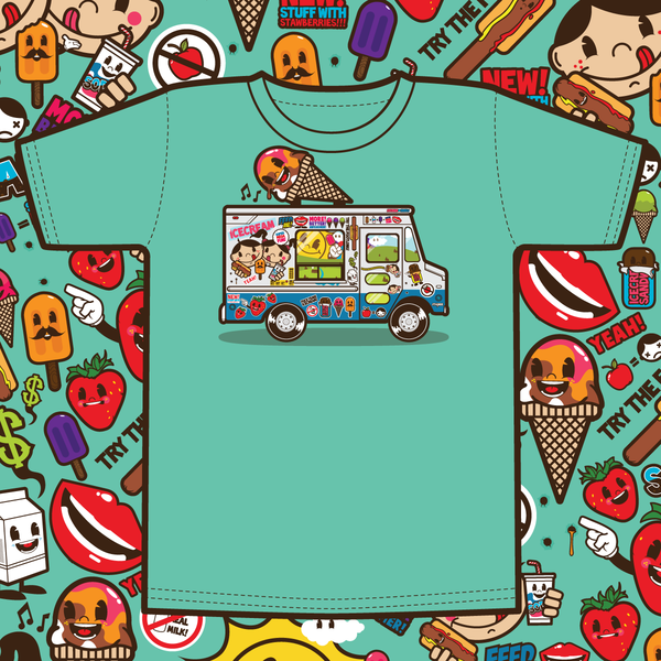 j3 jthree concepts icecream fuck soda hotdog vector cute cartoon toon Character Truck Sun