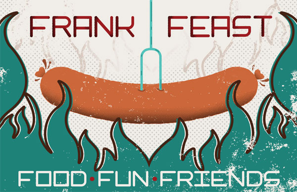 graduation hotdog Invitation Frank Feast custom typography House illustration graphic