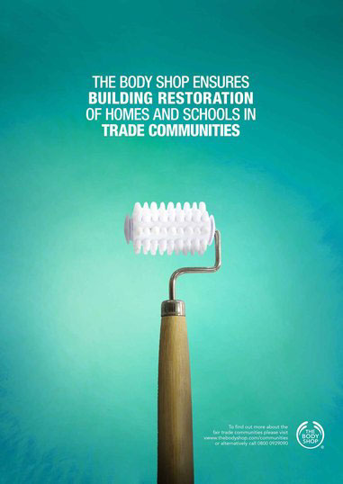 poster the body shop ethical design