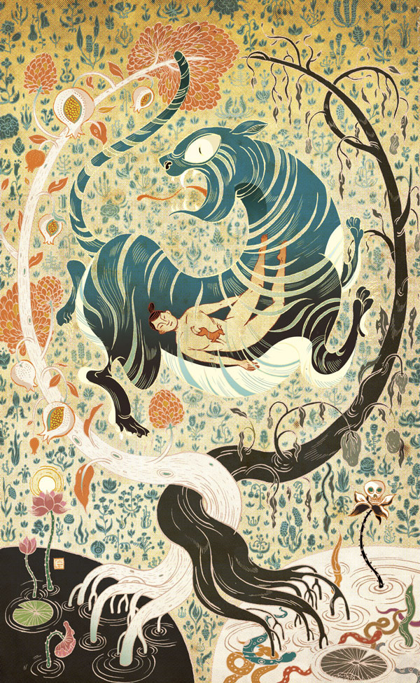 Adobe Portfolio chinese fairy tales victo ngai ILLUSTRATION  book folio Illustrated book animals mythology fantasy