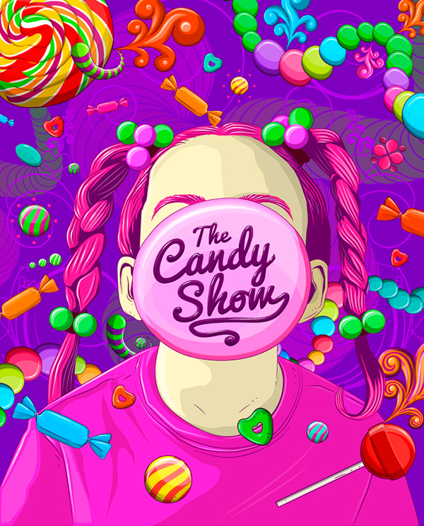 vector Candy Show dulces caramelos sweet explosion design pop peru Illustrator colors addiction Candies children