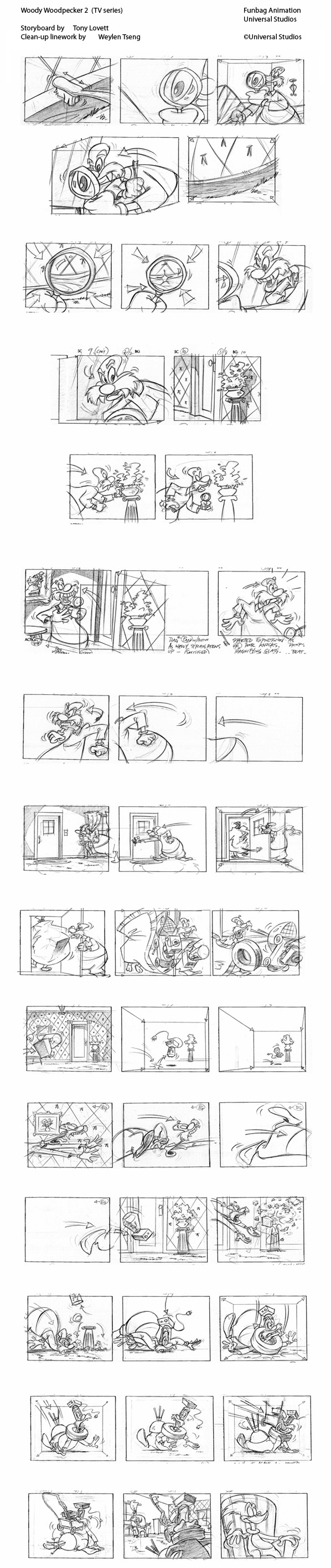 storyboard cartoon Cartoon Storyboard Woody Woodpecker tv television production Sequential Art