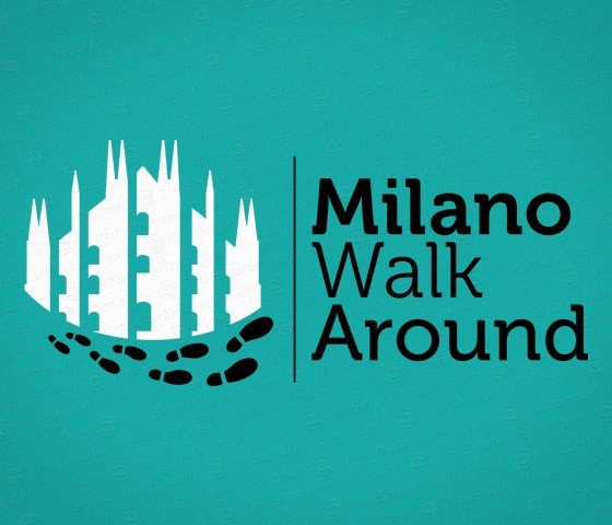 Milano Walk Around Logo Design milan expo 2015 Travel Italy touring MWA Logo food in Italy art in italy walking