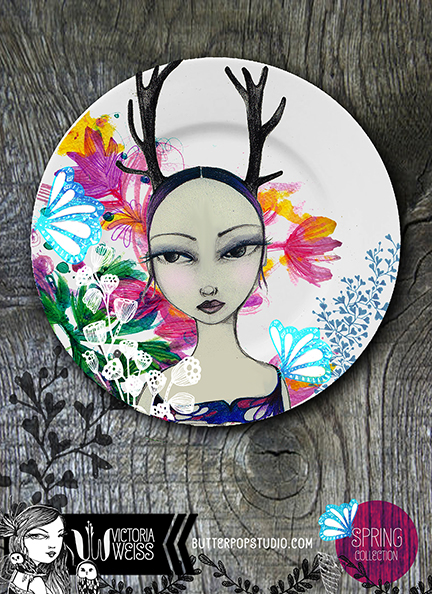 home decor plates characters women