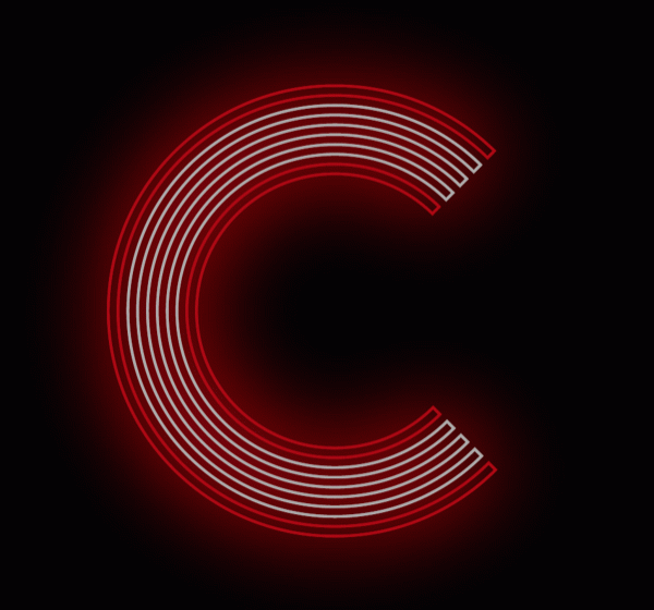 font typo lines line  city neon light White red chicago Musical