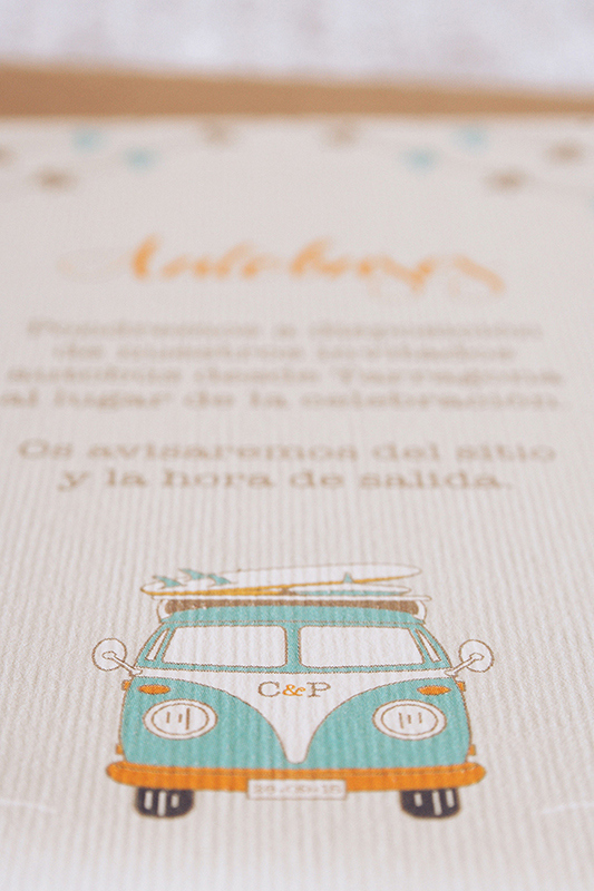 diseño gráfico Invitación de boda bodas playa sellos Diario de a bordo
