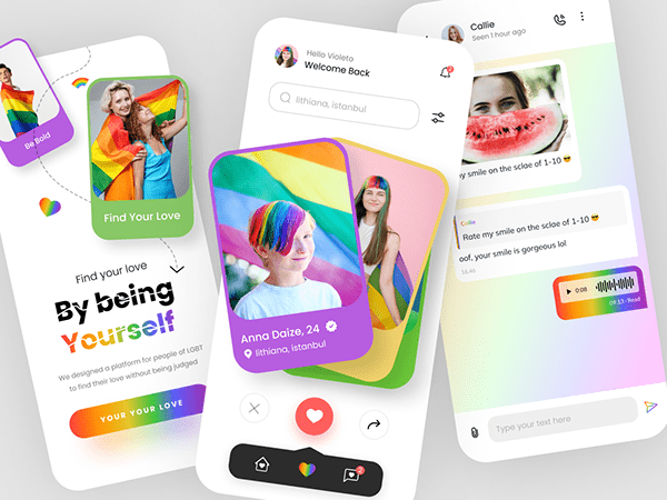 LGBT dating app design mobile app