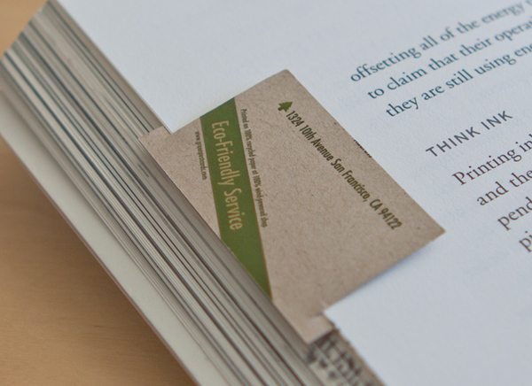 business card reuse Sustainable Design green graphic design bookmark recycled paper