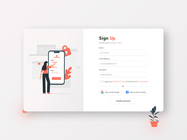 Sign Up Page UI Design