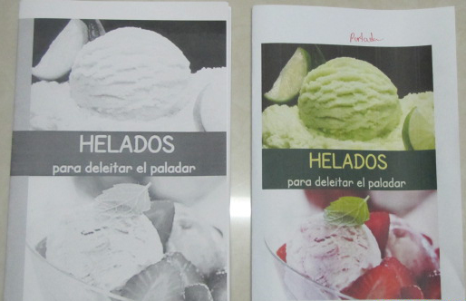 helados recetas identificación folleto culinária postres