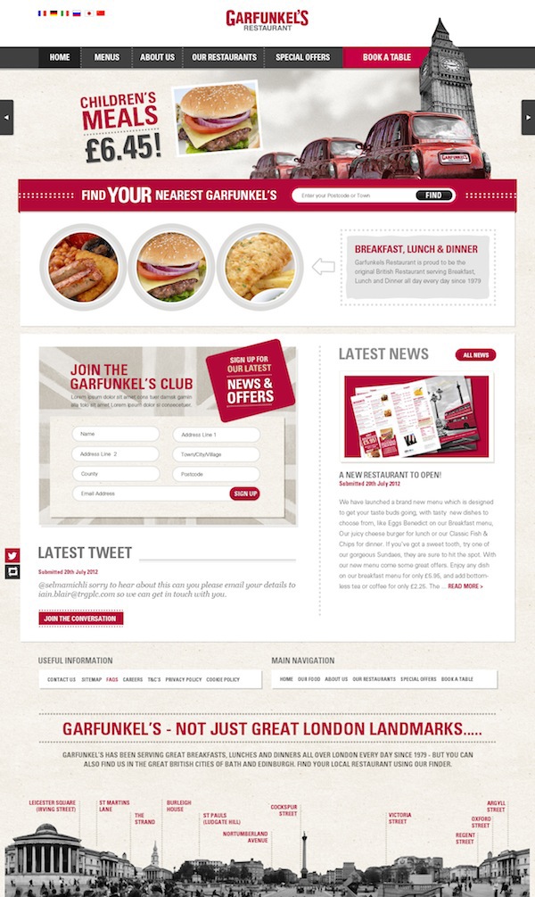 Website Design restaurant