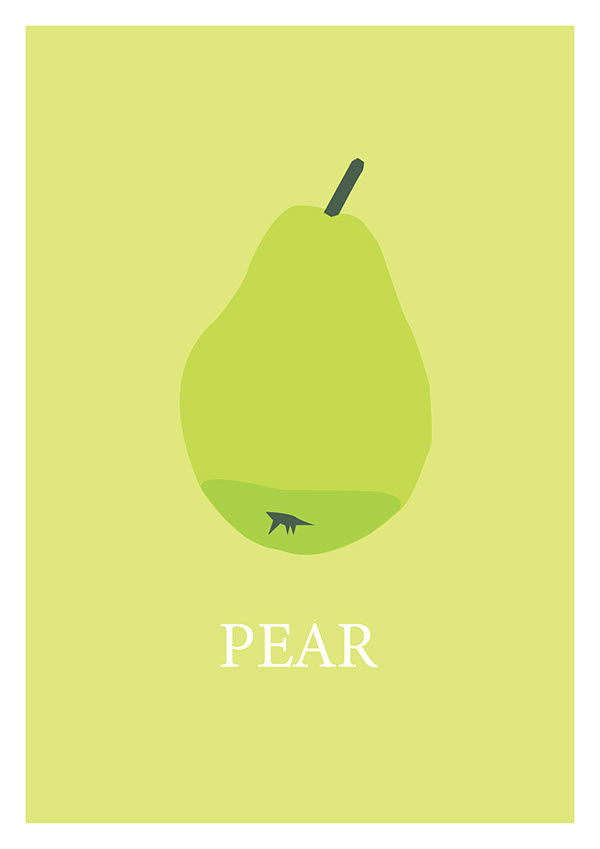 Projekt pocztówki "Pear"