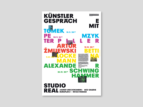 Poster for a lecture series called «Studio Real»