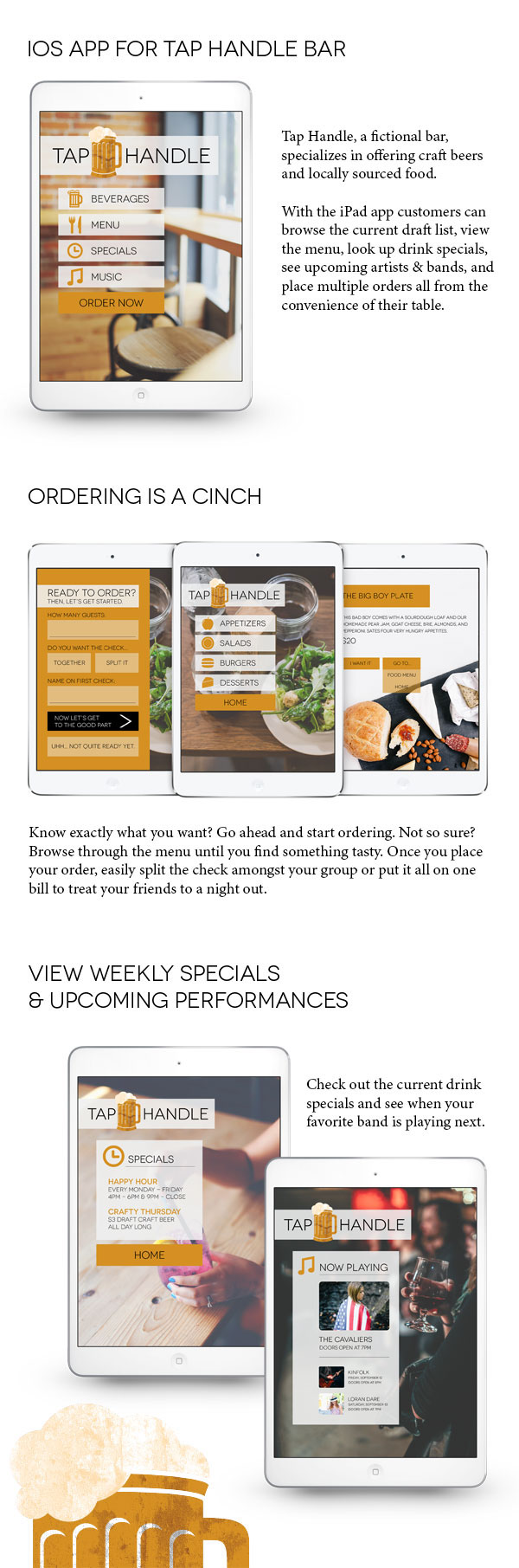 mobile ios application iPad restaurant beer Food  device