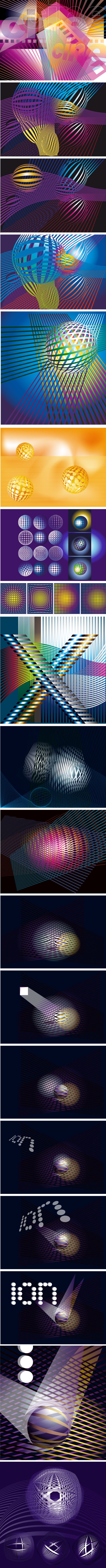 op art optic Vectorial illustrations geometric graphics Optico geometrico tramas malaga