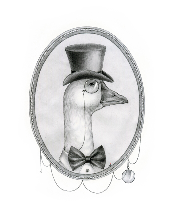 Goose hat pattern geese pince-nez Character pencilling packing package notebook gift box bird gentleman portrait frame